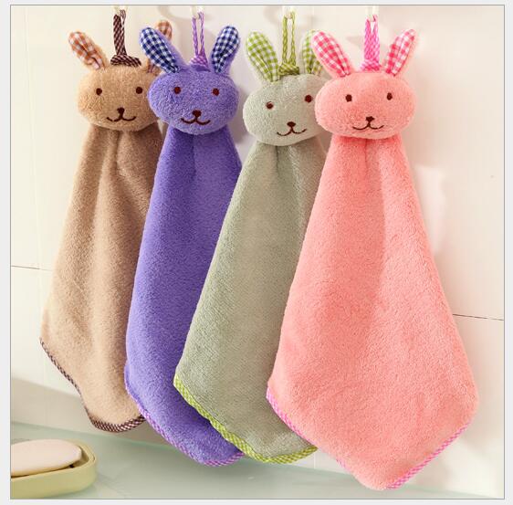 40cm * 20cm Ϳ 䳢  簢 ξ  ɷ  Ÿ  ڵ /40cm * 20cm cute rabbit small square kitchen bathroom hanging towel towel corduroy towel towel